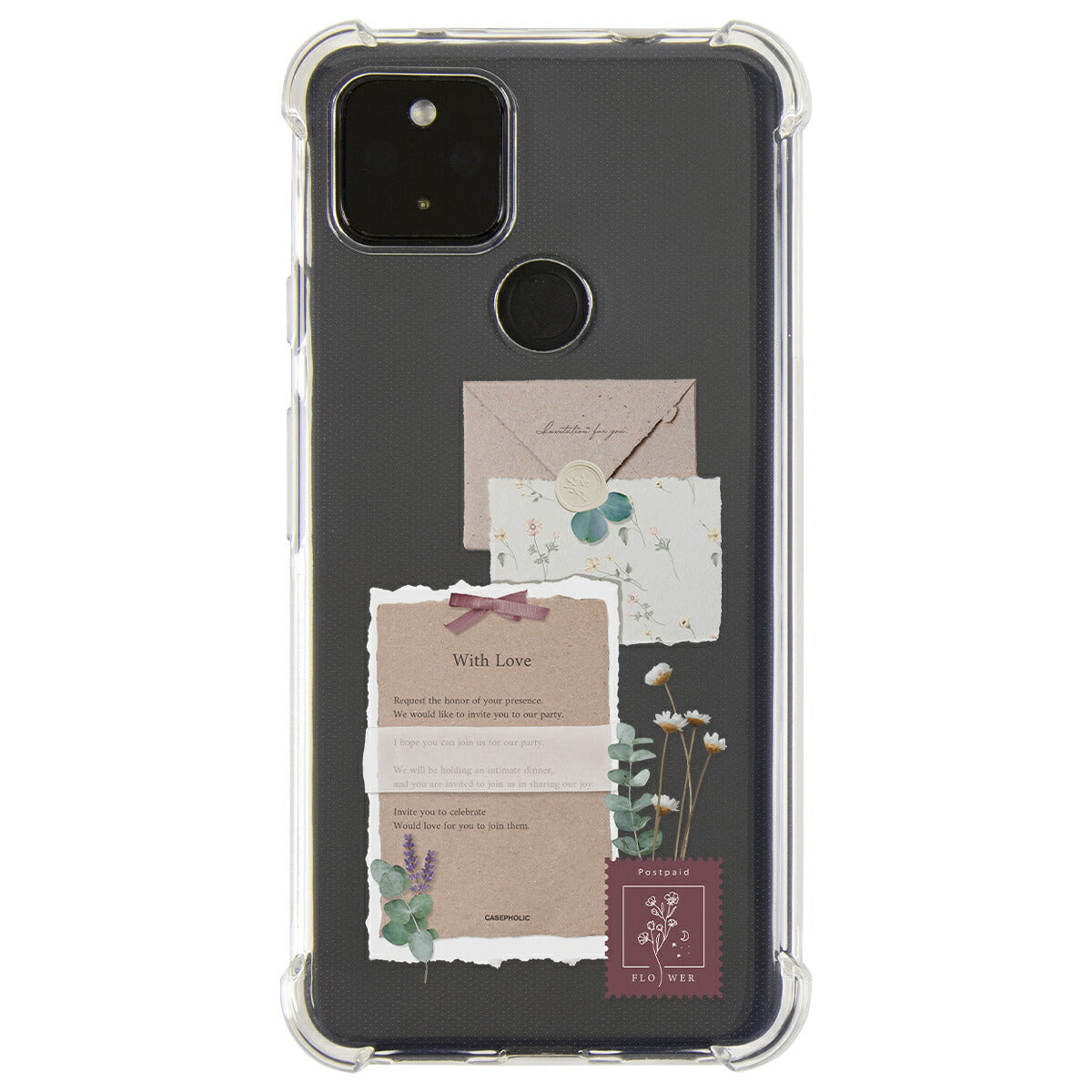Google Pixel 8a/7a/6a クリアケース 招待状モチーフ