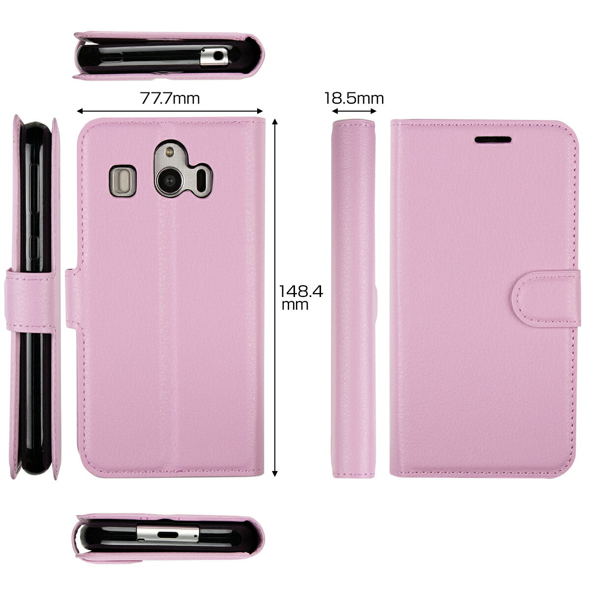 シンプルスマホ4 707SH レザー手帳型スマホケース - 10