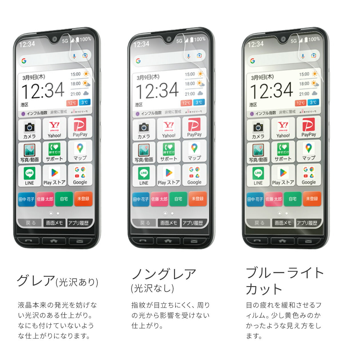 かんたんスマホ3 A205KC 液晶保護フィルム ブルーライトカット - 6