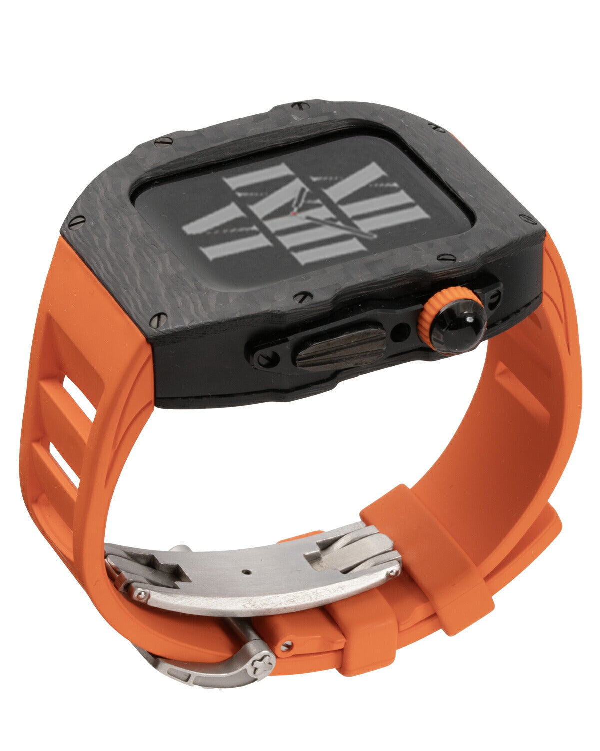 Apple Watch カーボンラバーバンド メンズ 44mm 45mm