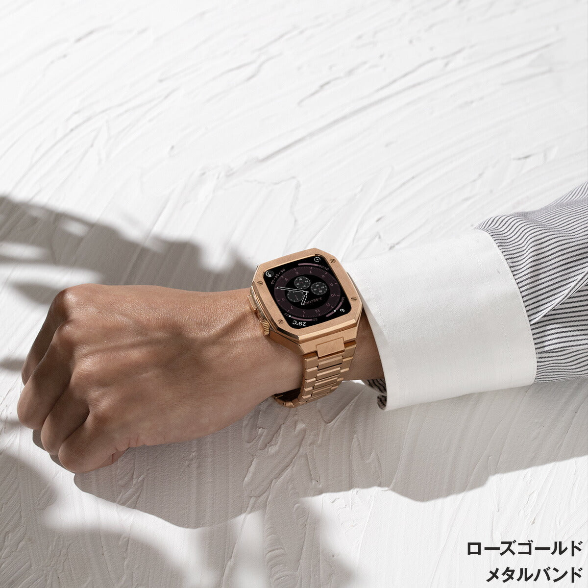 Apple Watch 一体型メタル＆ラバーバンド 44mm 45mm 40mm 41mm - 6