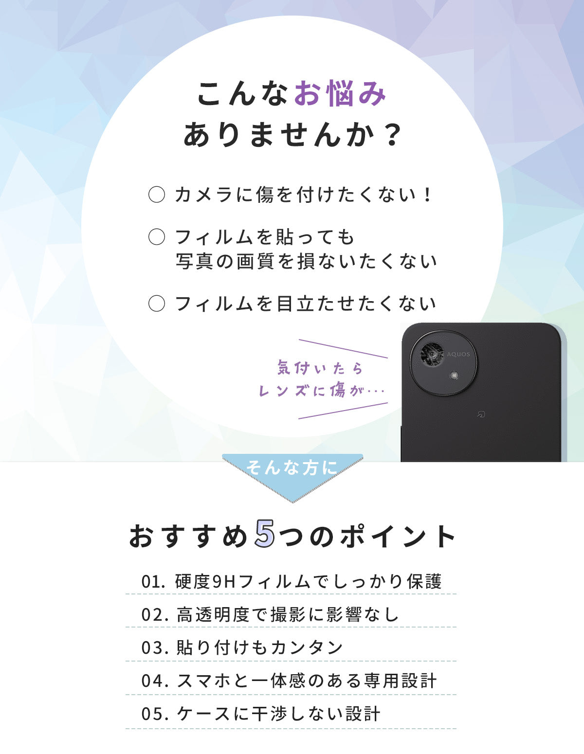 AQUOS 保護フィルム カメラレンズ用 - 2