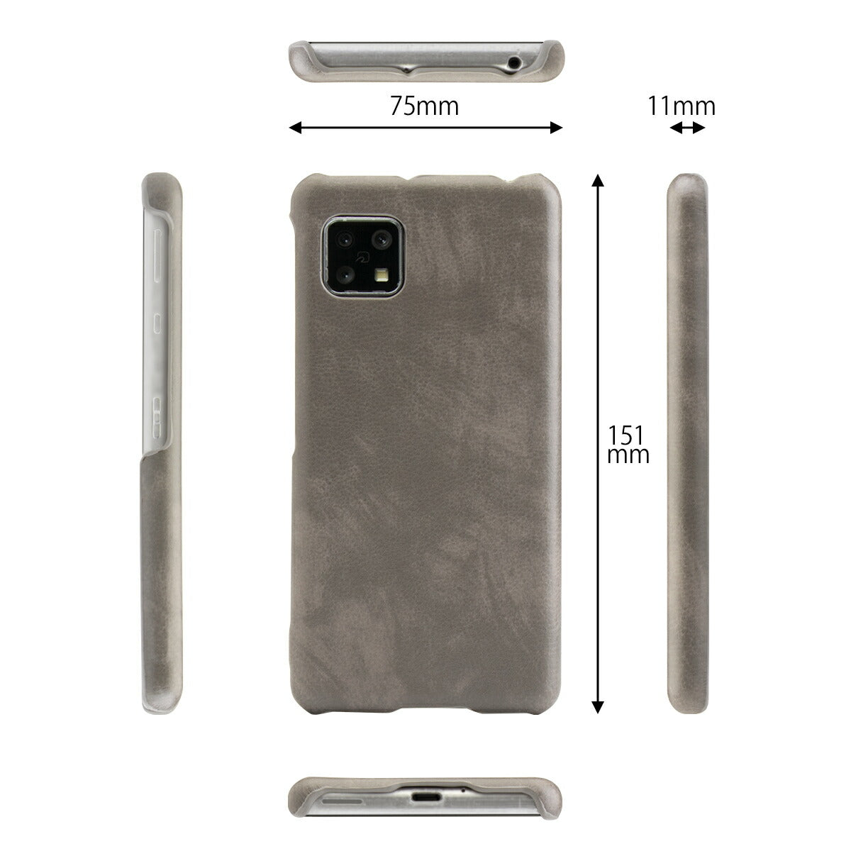 AQUOS sense4/sense5G レザーハードケース - 7