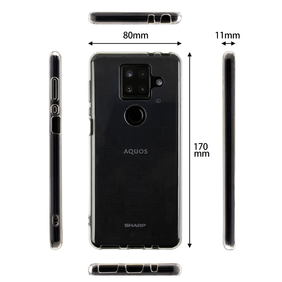 AQUOS sense4 plus TPU クリアケース - 6