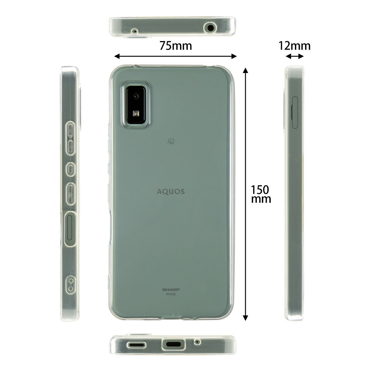 AQUOS wish ケース クリア TPU ソフトケース - 6