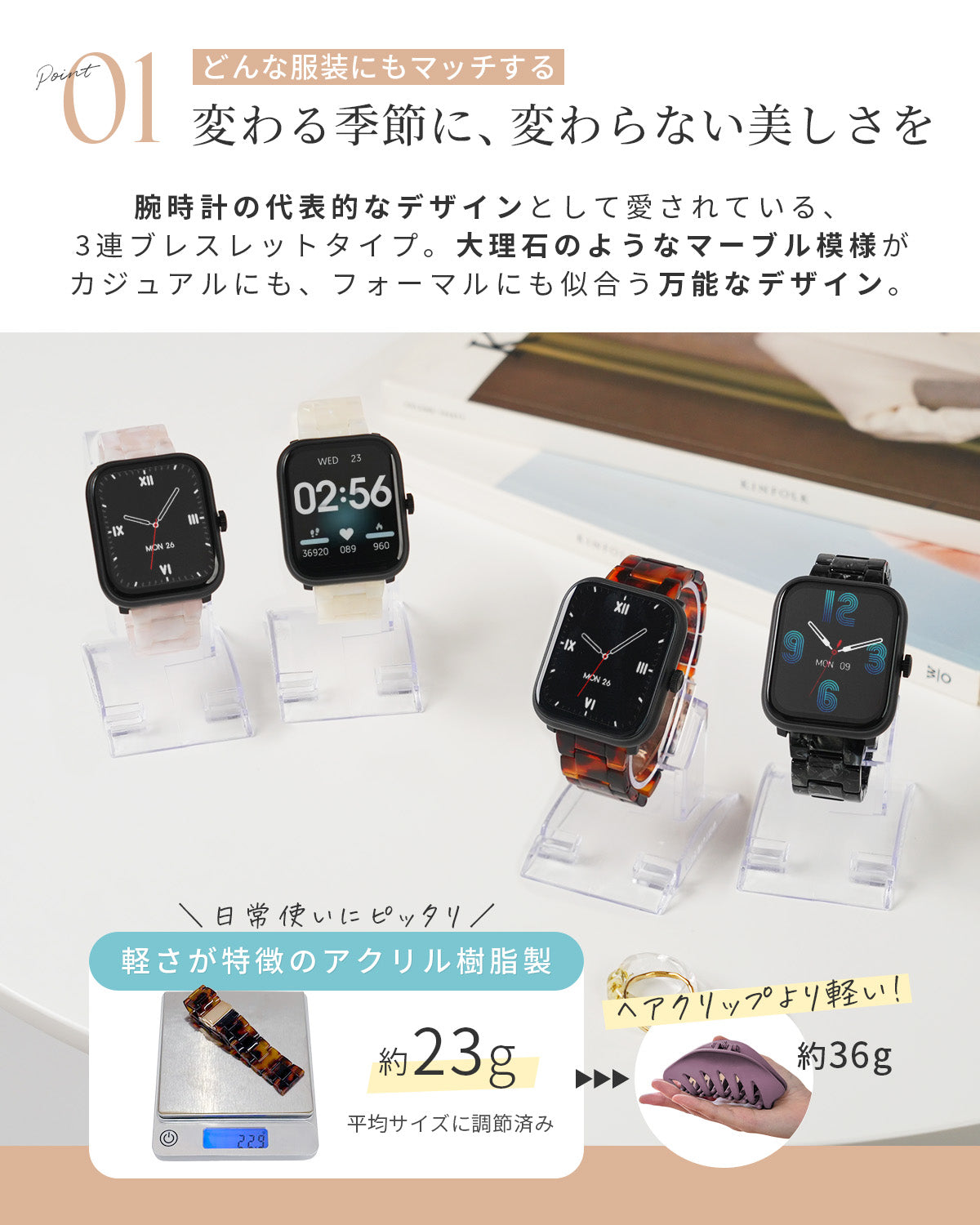 スリコ デバイスバンドプラス スマートウォッチ交換バンド 22mm - 4