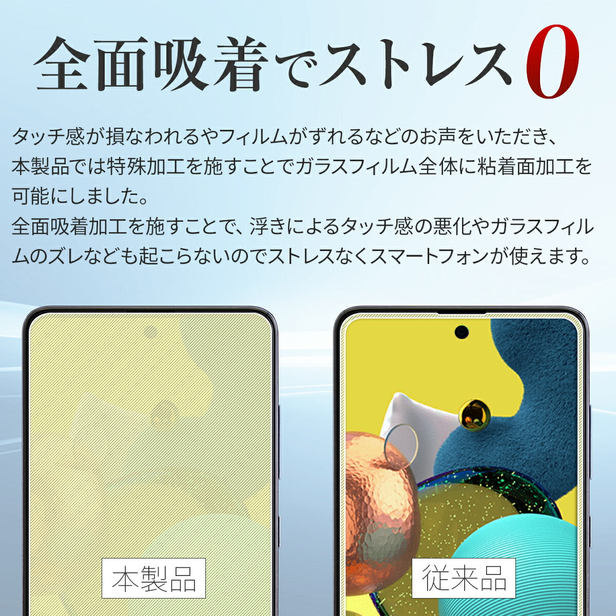 Galaxy A52 5G ガラスフィルム 全面吸着カラー強化ガラス保護フィルム - 3