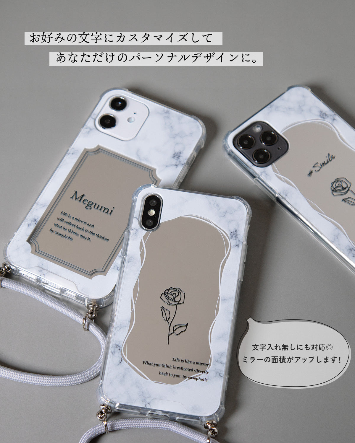 Galaxy S22/S23 ショルダーケース 大理石デザイン - 5