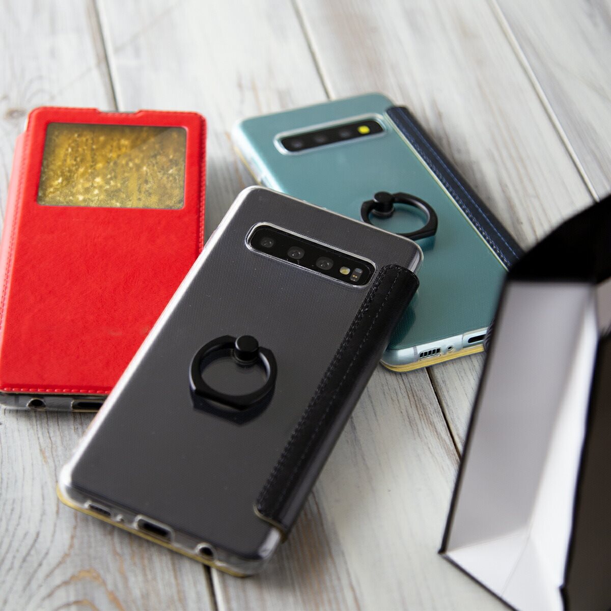 Galaxy S10 リング付き窓開き手帳型ケース - 2