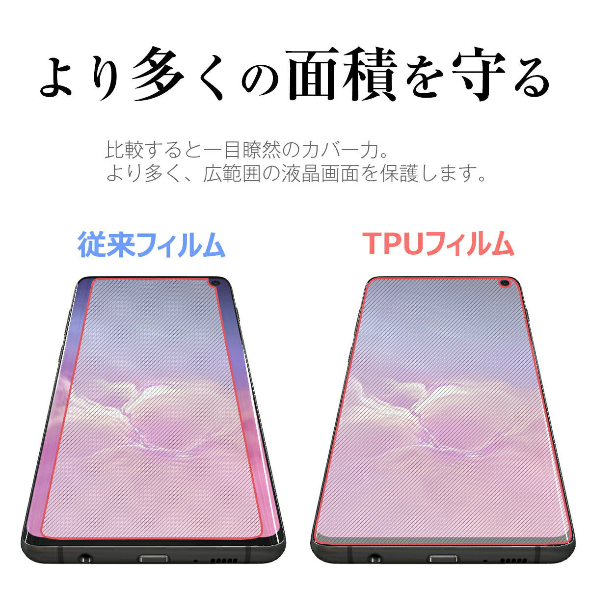 Galaxy S10 スマホケース 全面吸着 TPU液晶保護フィルム - 3