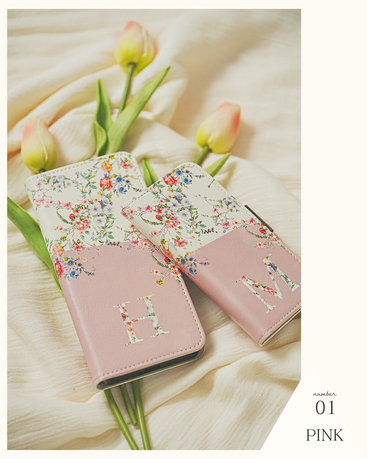 arrows Grace フローラルバイカラー 手帳型ケース - 6