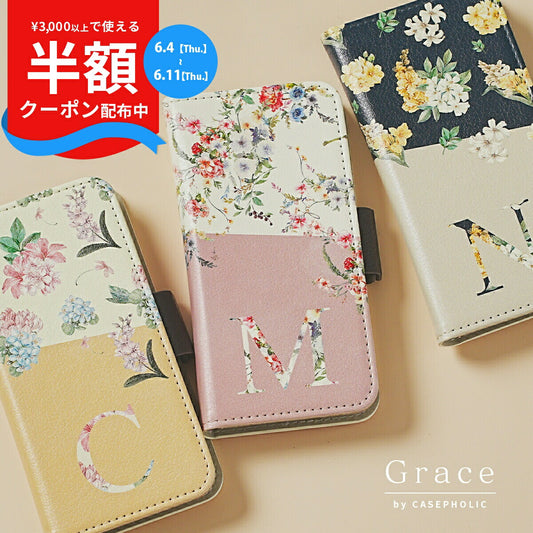 OPPO Grace フローラルバイカラー 手帳型ケース