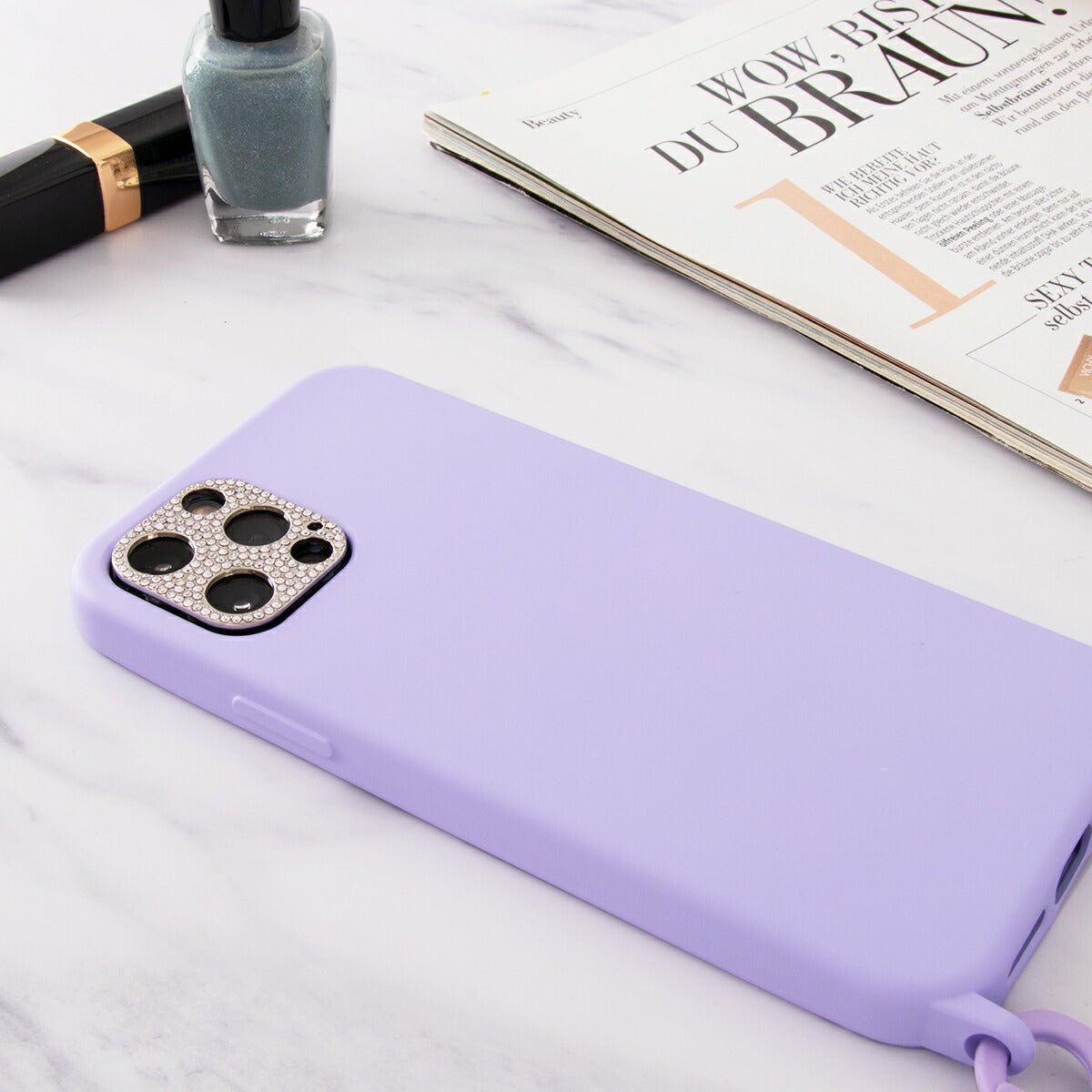iPhone用 ラインストーン レンズカバー - 5