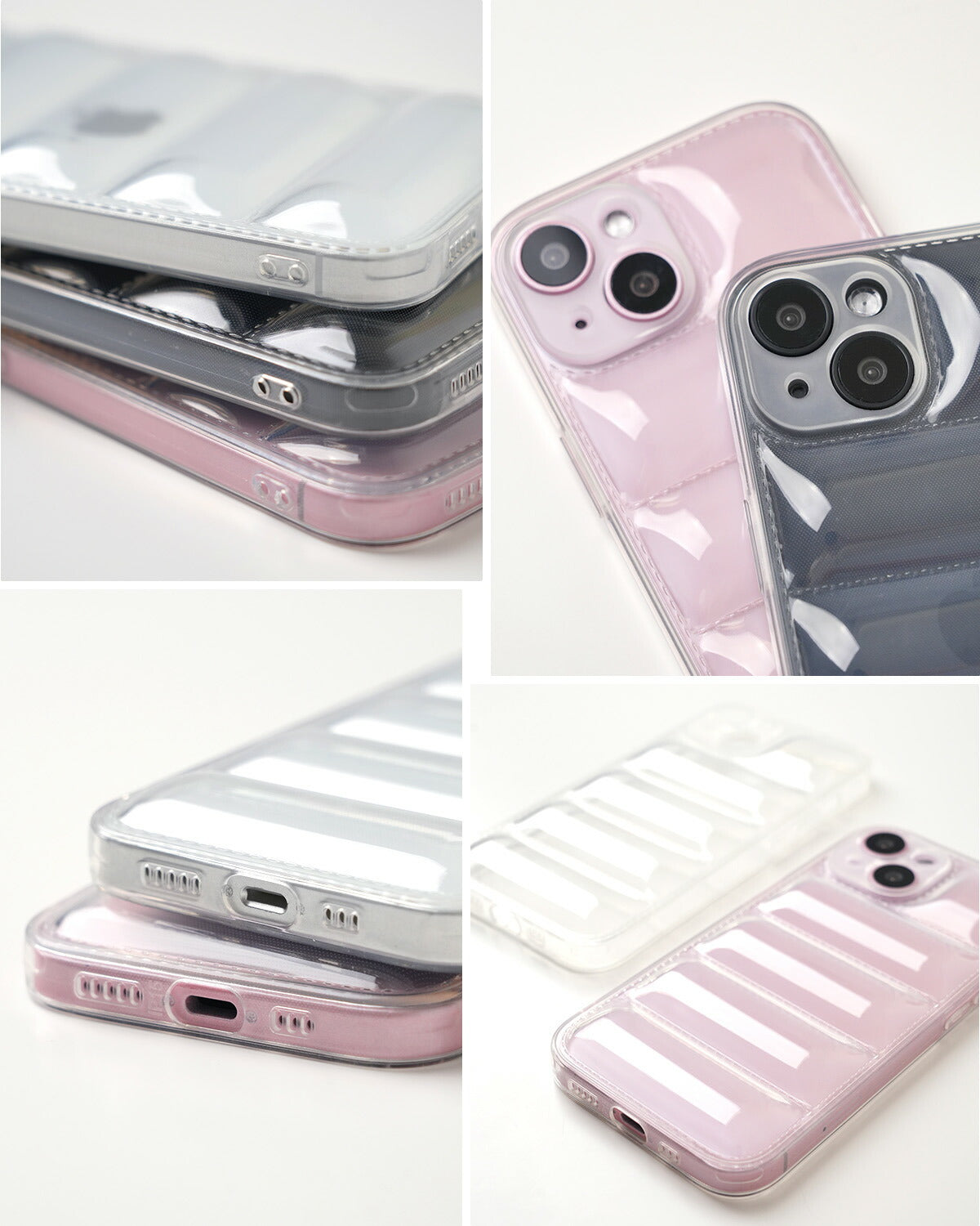 アクスタが入るiPhoneケース ダウンジャケット風 クリア - 8