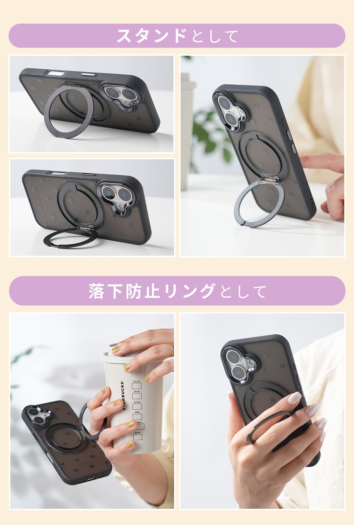 iPhone MagSafe対応 360°回転 耐衝撃 スマホケース - 5