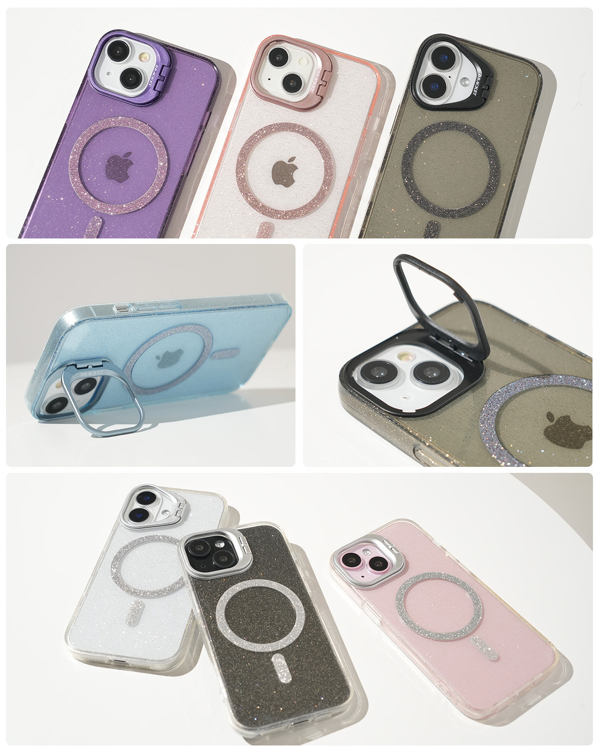 iPhone MagSafe対応 キラキラ レンズスタンド ケース - 8