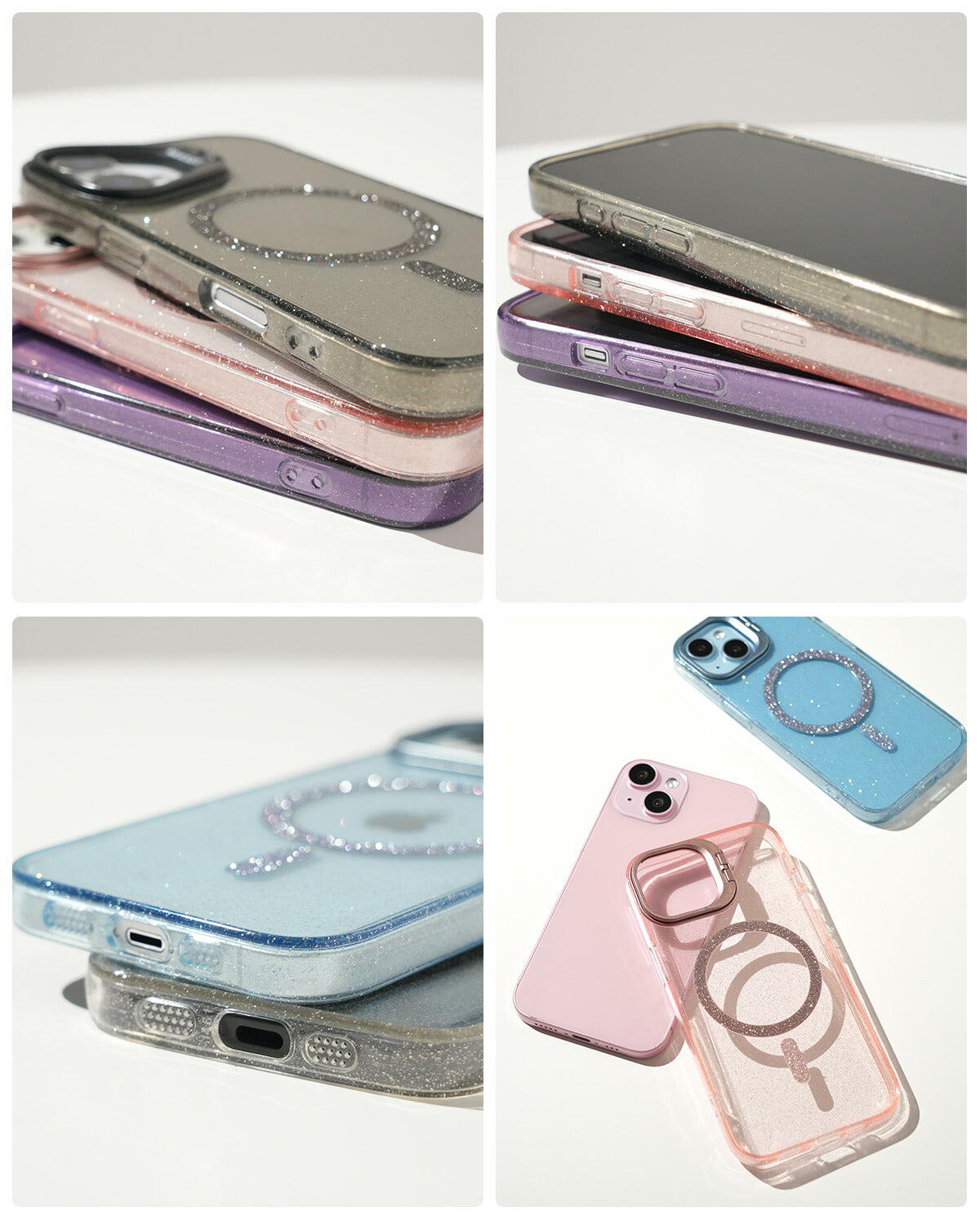 iPhone MagSafe対応 キラキラ レンズスタンド ケース - 9