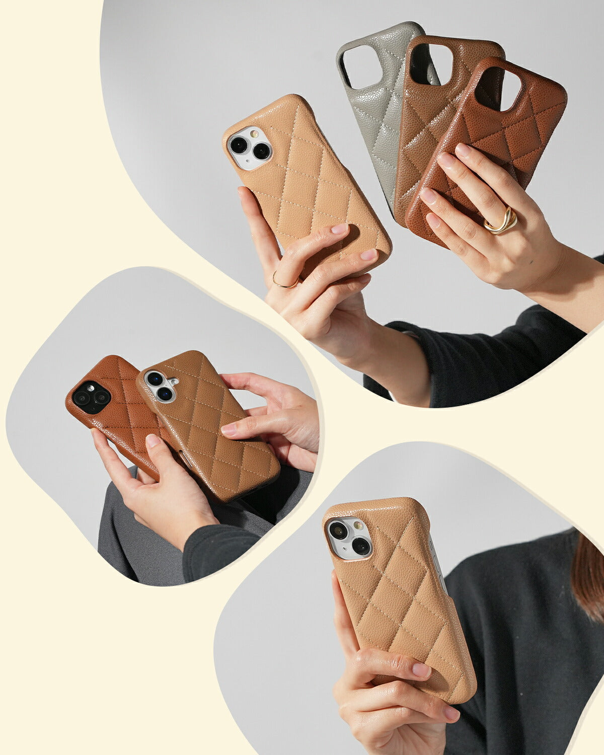 iPhone キルティング レザーケース - 3