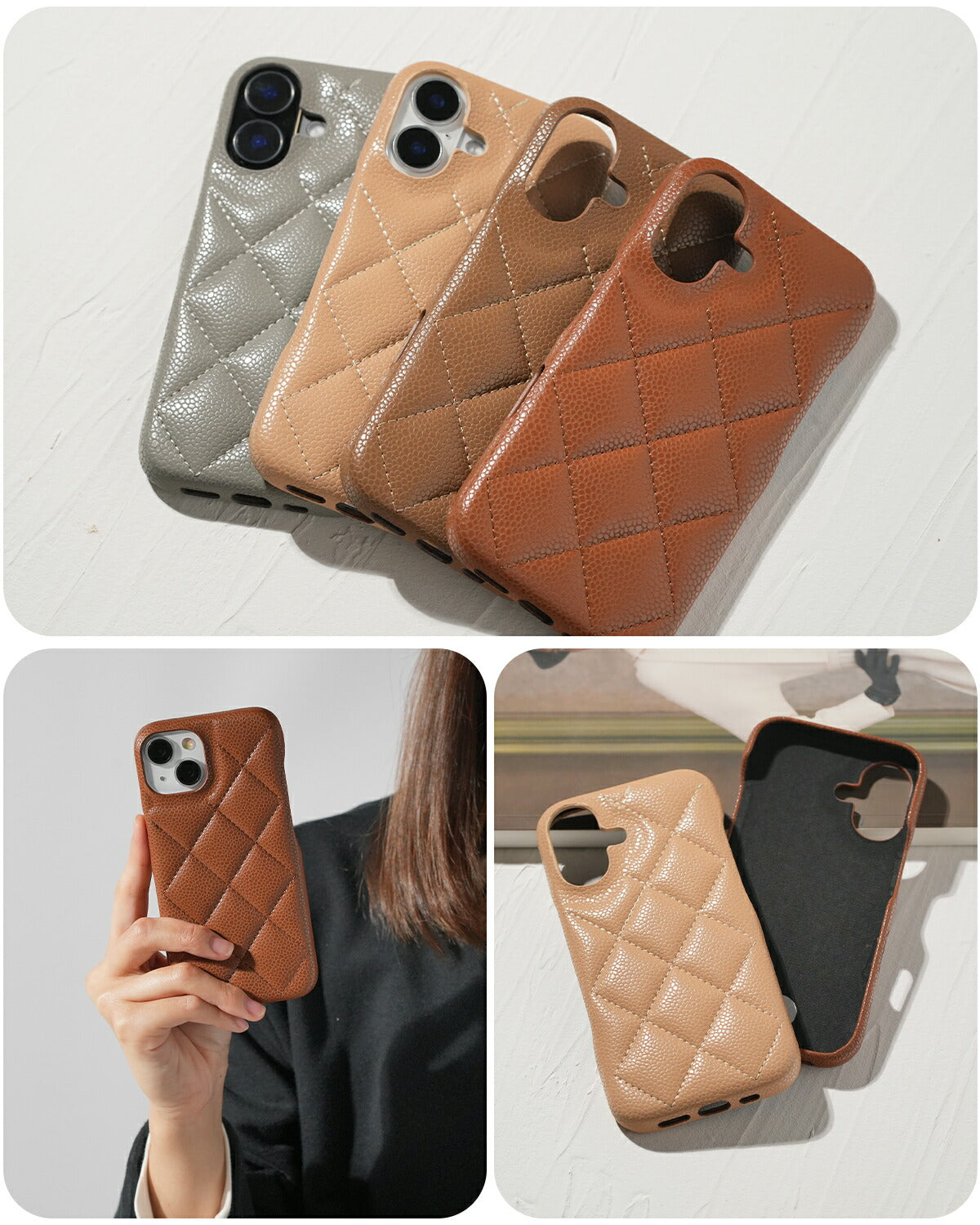 iPhone キルティング レザーケース - 8