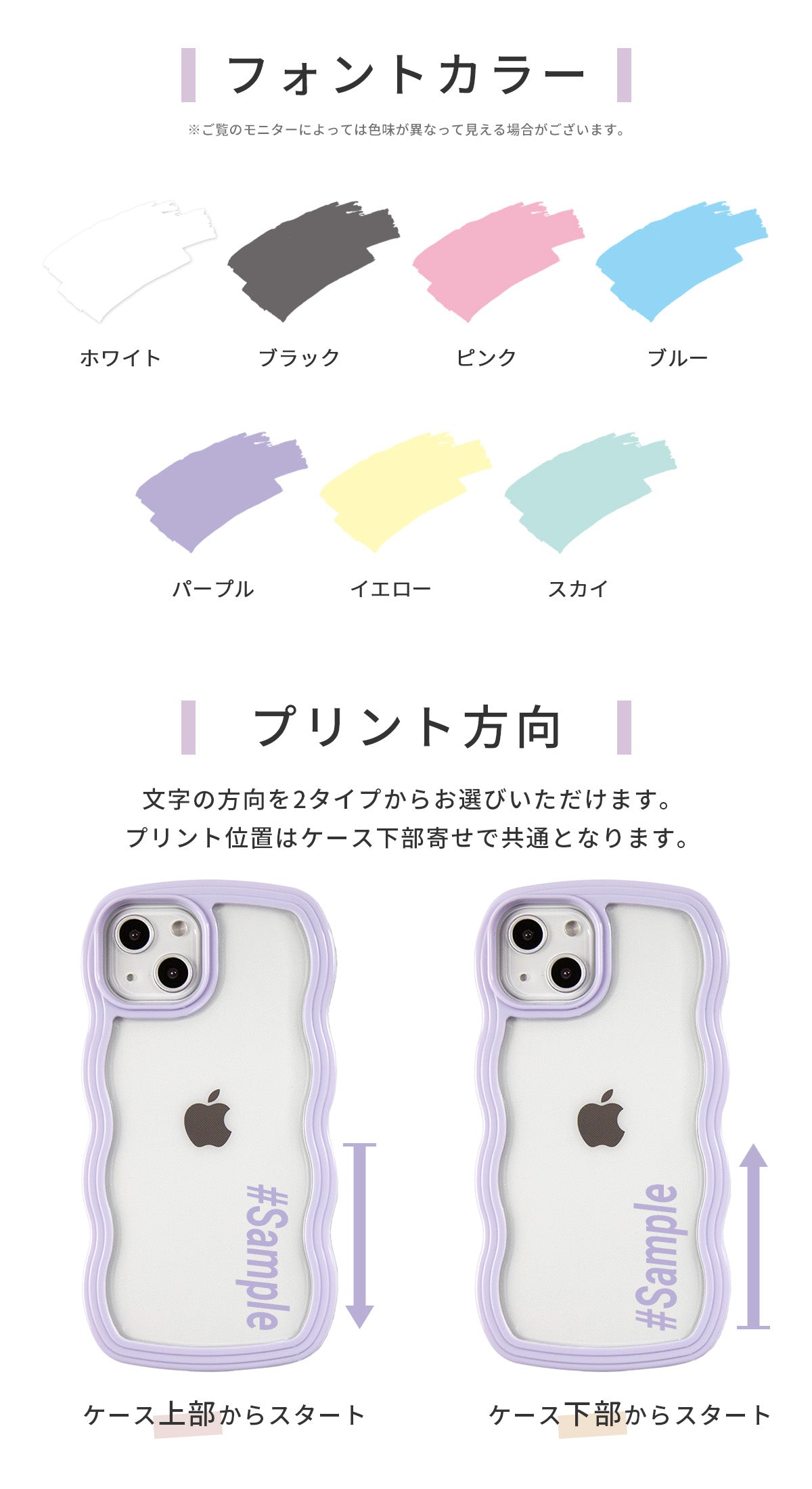 ウェーブフレーム iPhoneケース クリア 名入れ対応 - 10