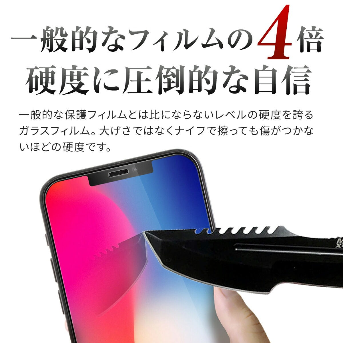 iPhone12 ガラスフィルム 全面保護 強化ガラス 9H - 4