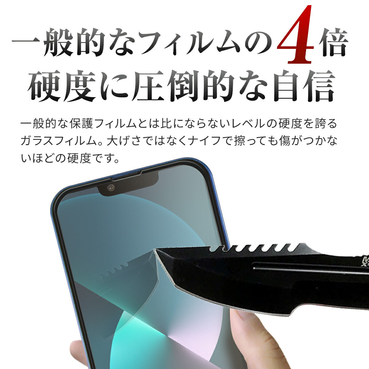 iPhone 14 シリーズ カラー強化ガラス保護フィルム 9H - 4