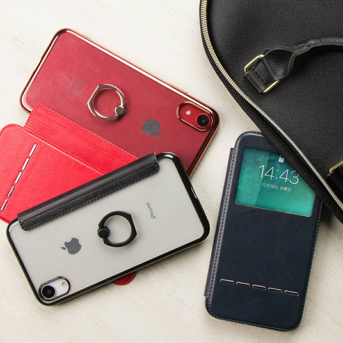 iPhone XR リング付き手帳型ケース - 2