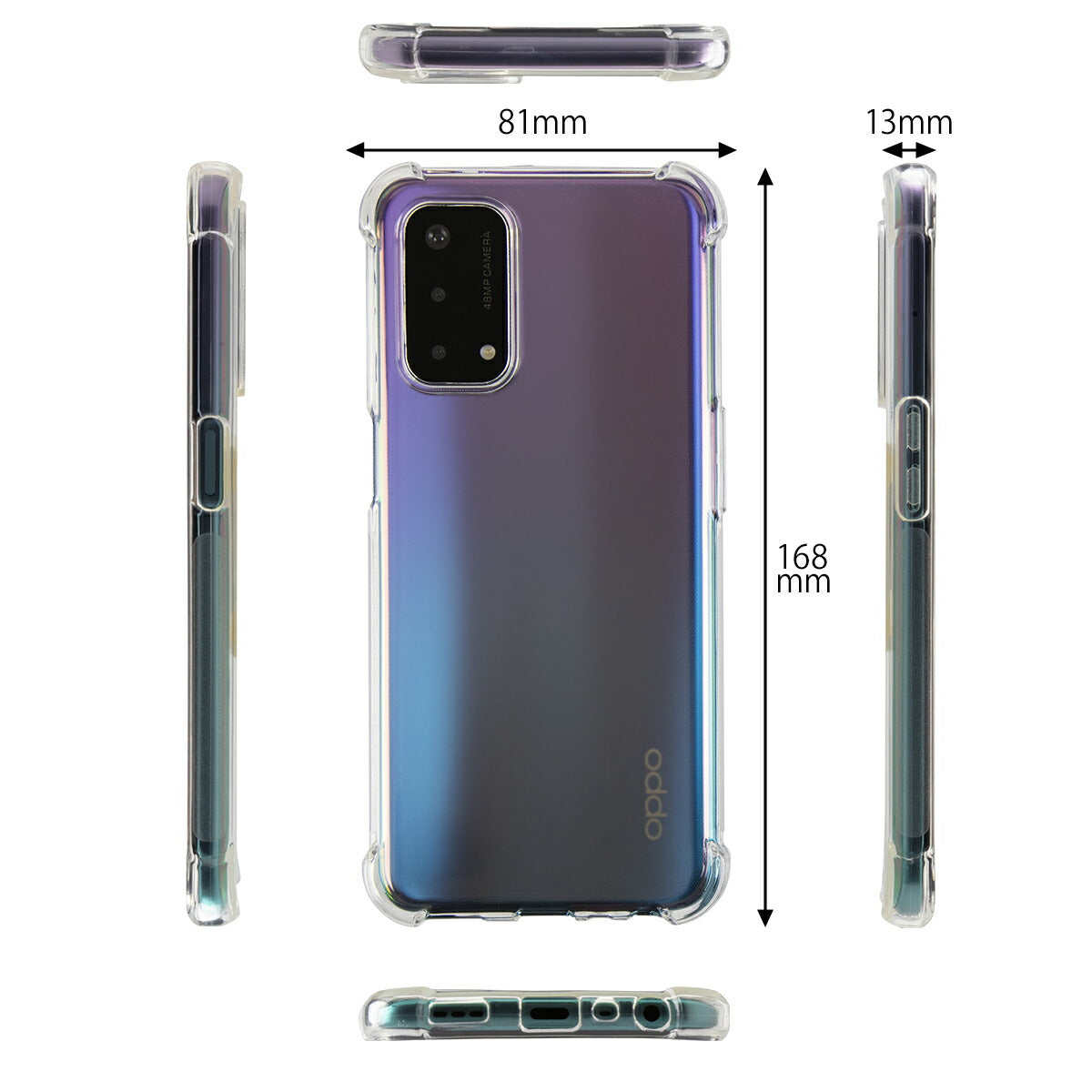 OPPO A54 5G 耐衝撃クリアTPUスマホケース - 5