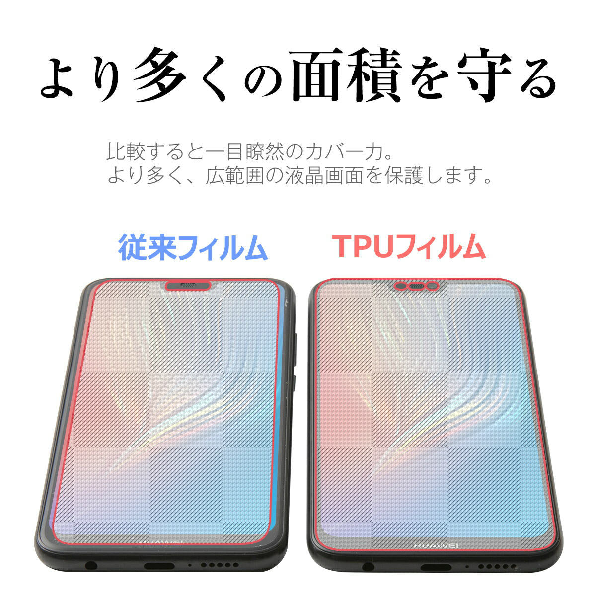 HUAWEI P20 Lite 全面吸着 TPU液晶保護フィルム - 3