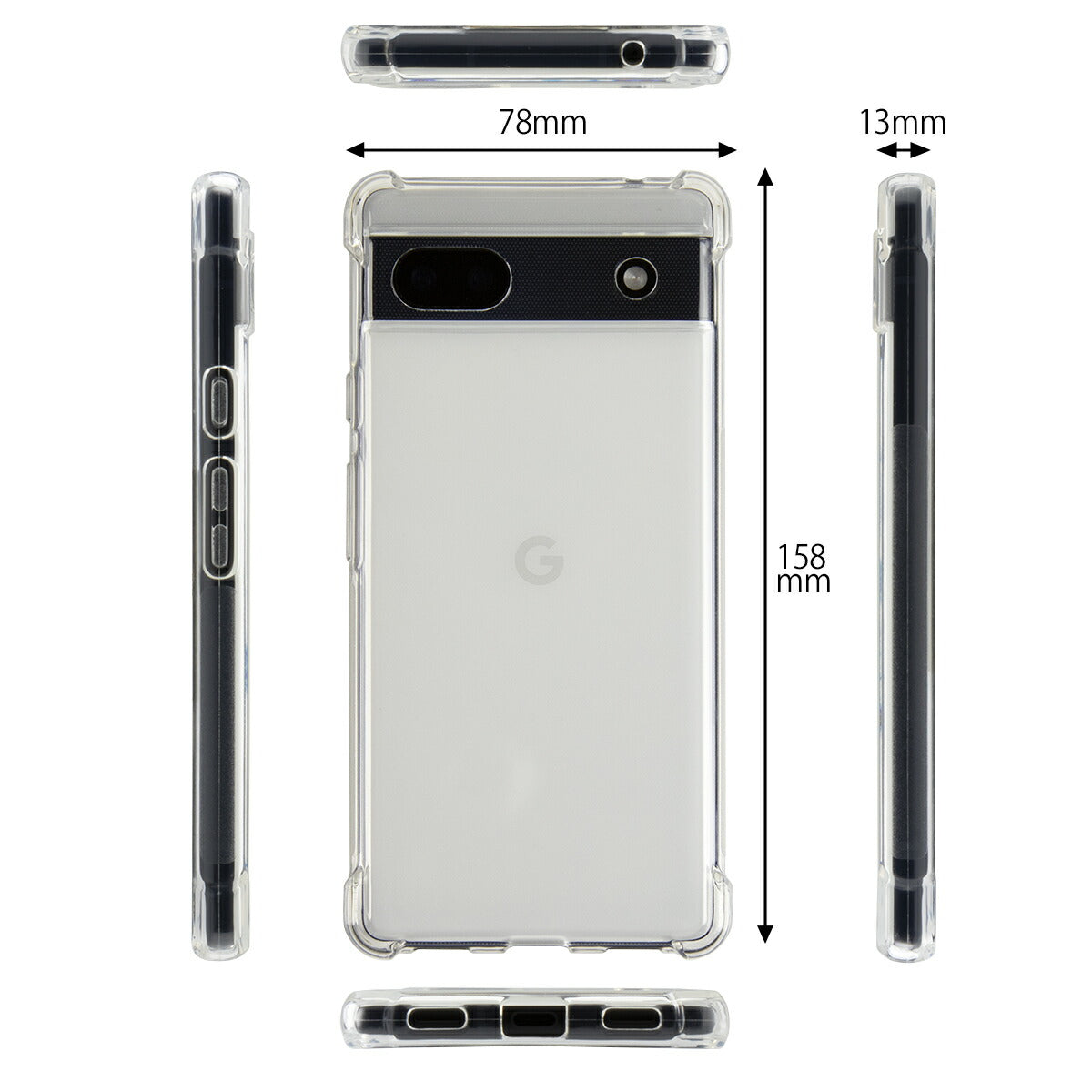 Google Pixel 6a 耐衝撃 TPU クリアケース - 5