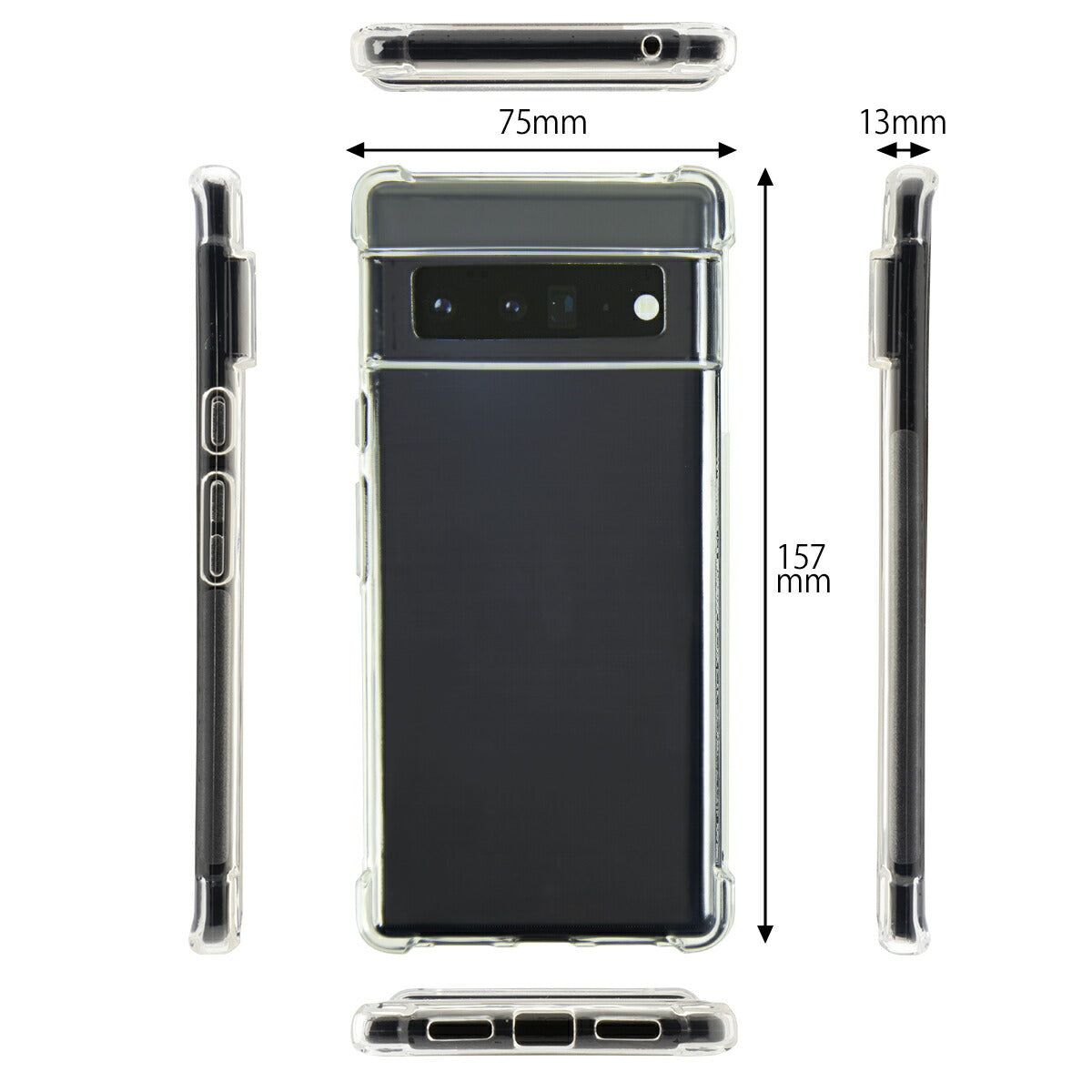 Google Pixel 6 Pro 耐衝撃TPUクリアケース - 5