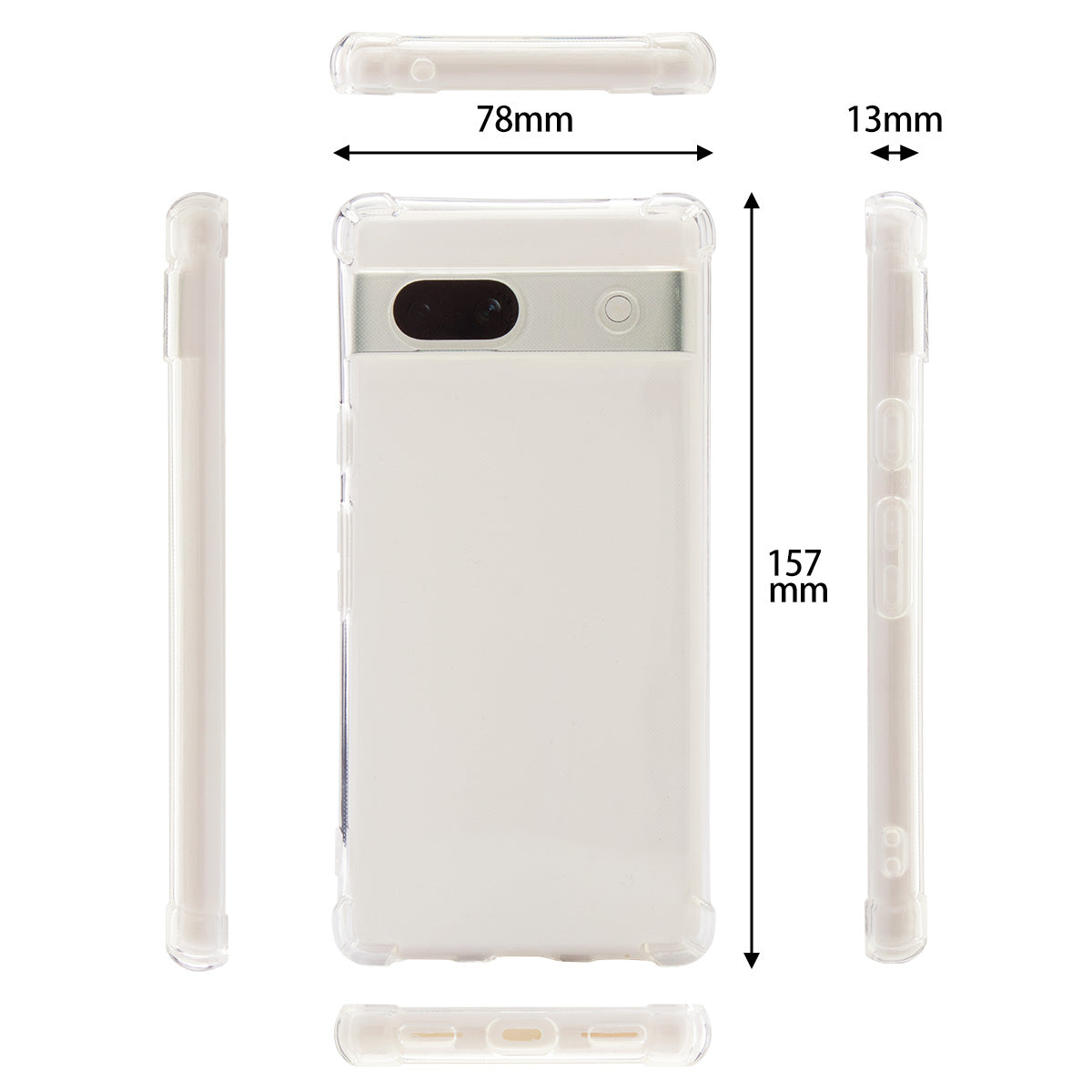 Google Pixel 7a 耐衝撃TPUクリアケース - 5