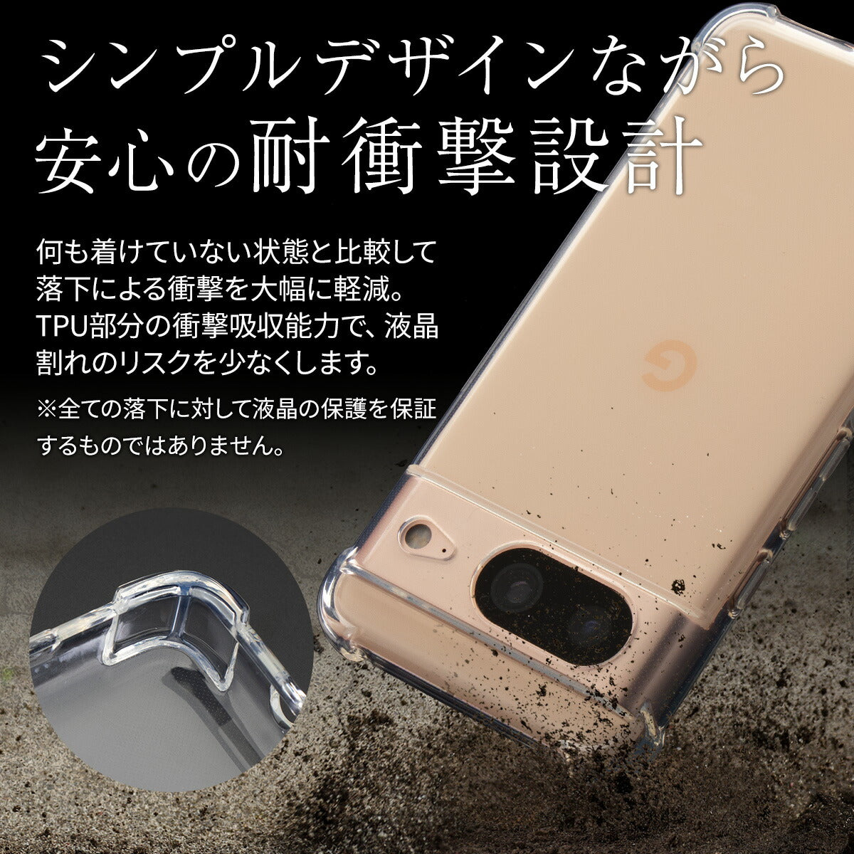 Google Pixel 8/8Pro 耐衝撃TPUクリアケース - 2