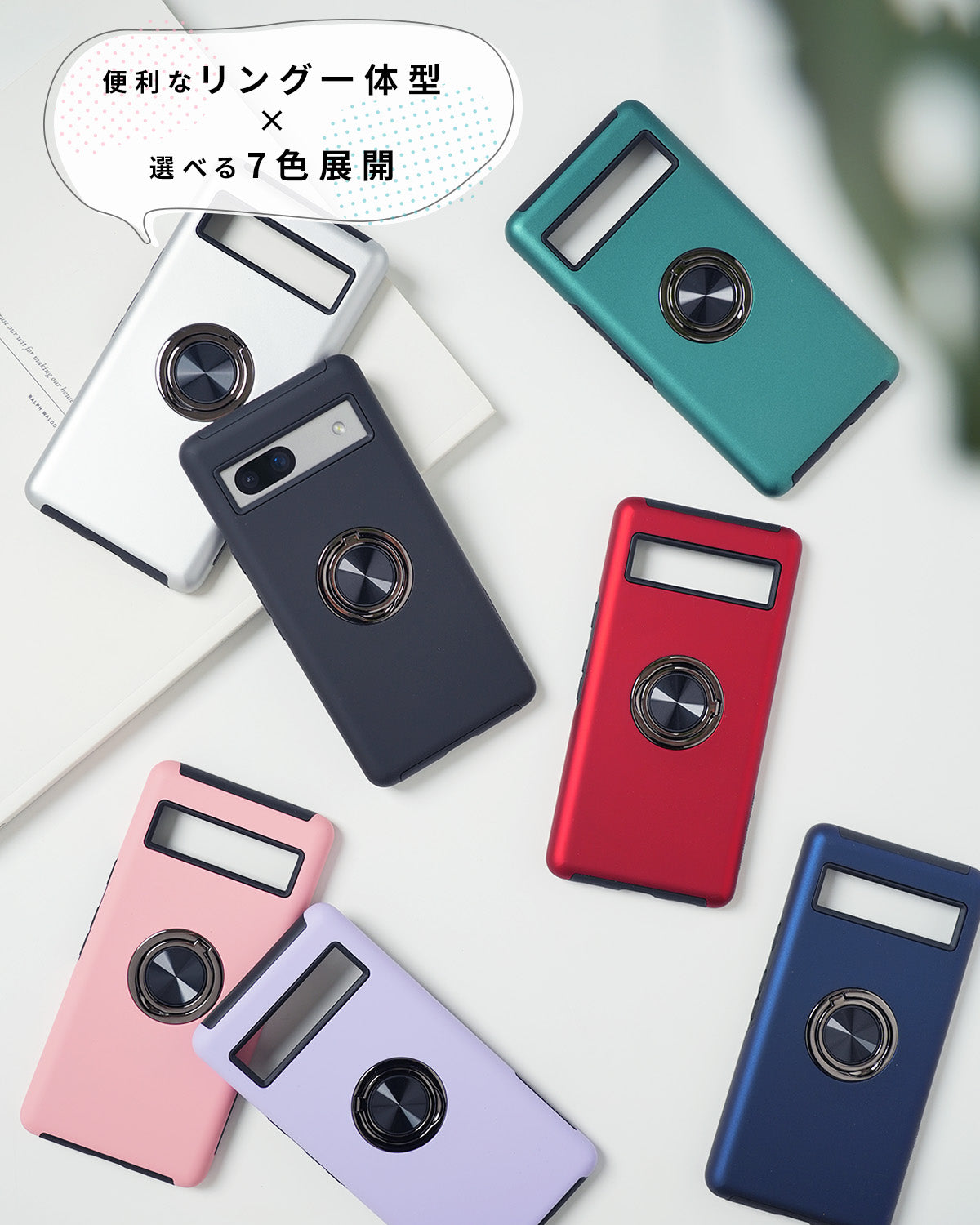 Google Pixel 8a ケース リング付き 耐衝撃 TPU カバー - 2