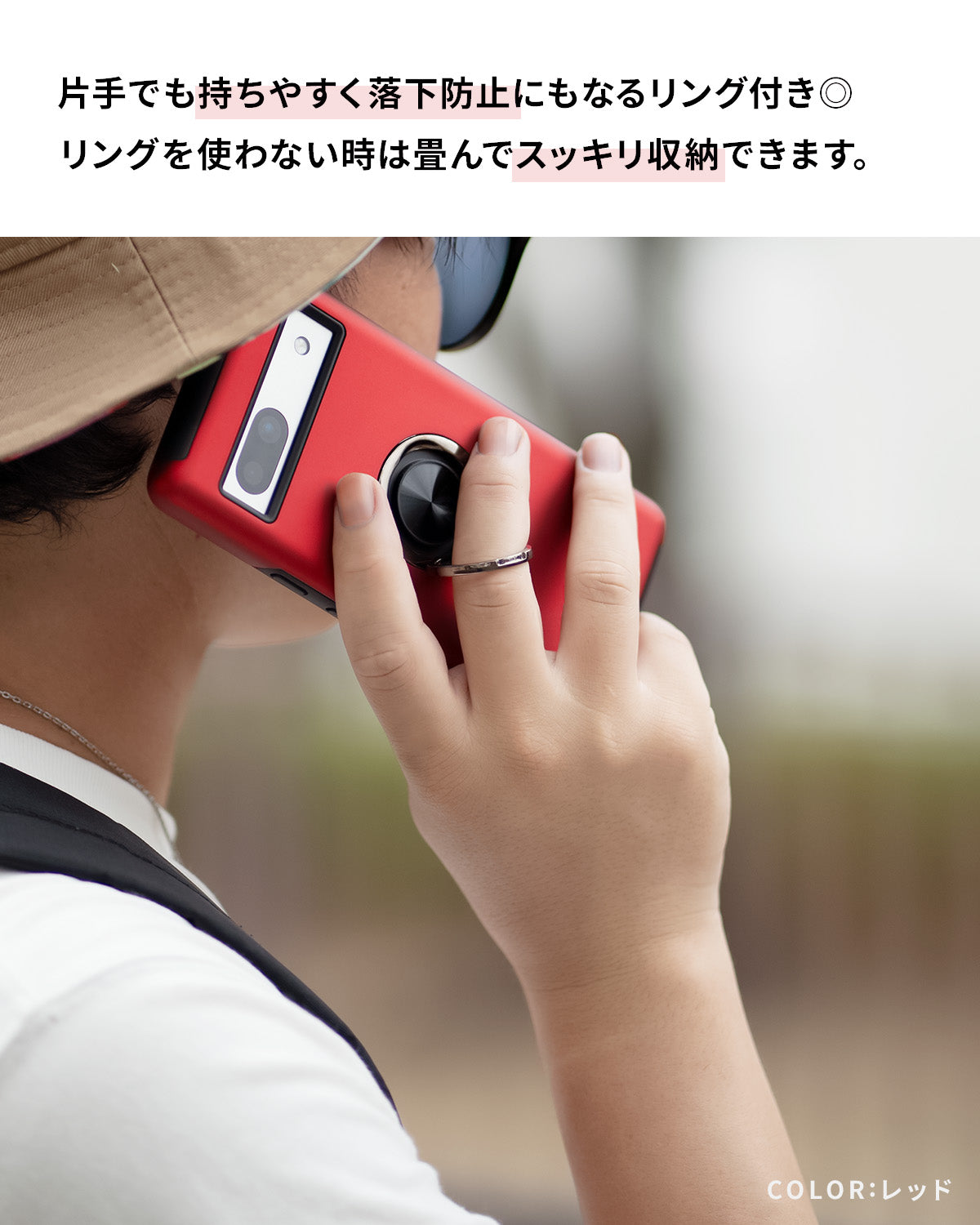 Google Pixel 8a ケース リング付き 耐衝撃 TPU カバー - 3