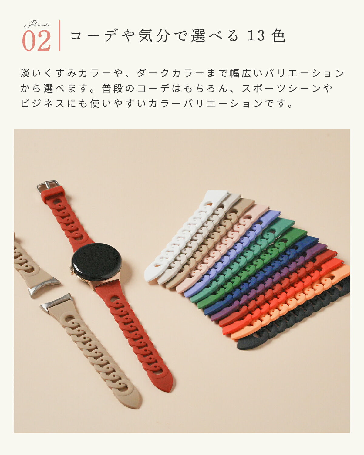 Google Pixel Watch シリコンバンド 41mm 交換用 - 4