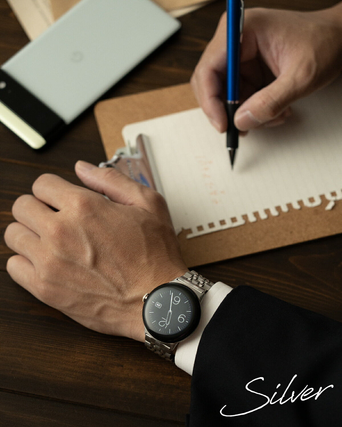 Google Pixel Watch メタルバンド 7連ステンレス - 6