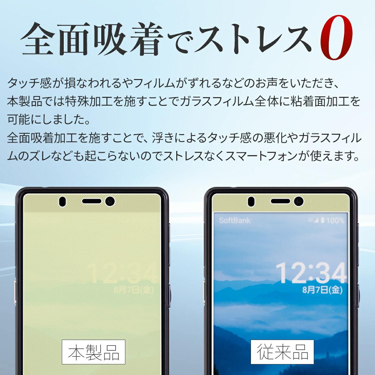 シンプルスマホ5 A001SH 強化ガラス保護フィルム 9H - 3