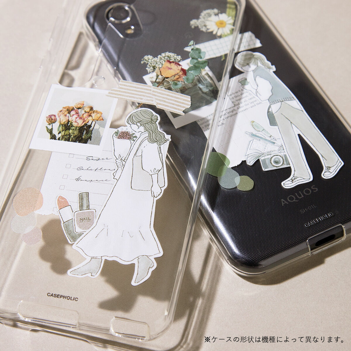 AQUOS スマホケース クリア 花柄 大人可愛い - 5
