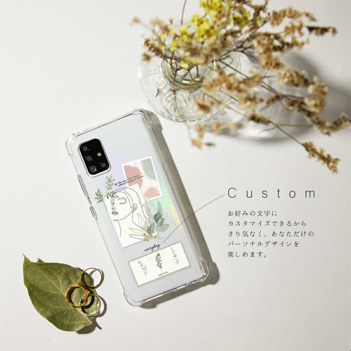Galaxy スマホケース クリア 可愛い ステッカー コラージュ - 3