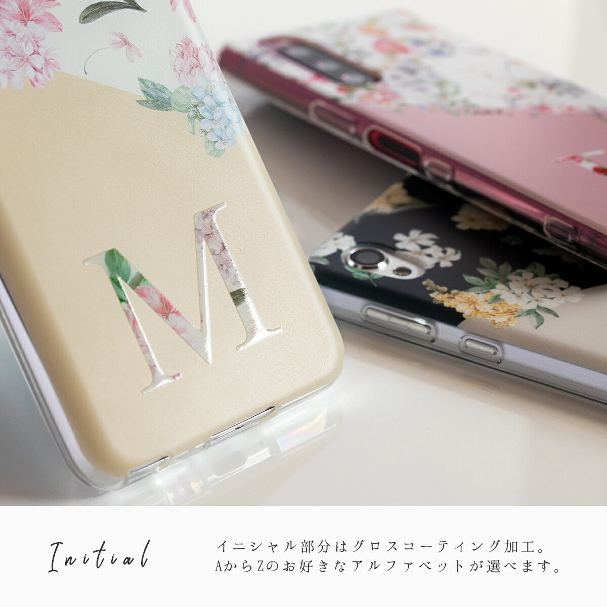 Galaxy バイカラー 花デザイン スマホケース - 6
