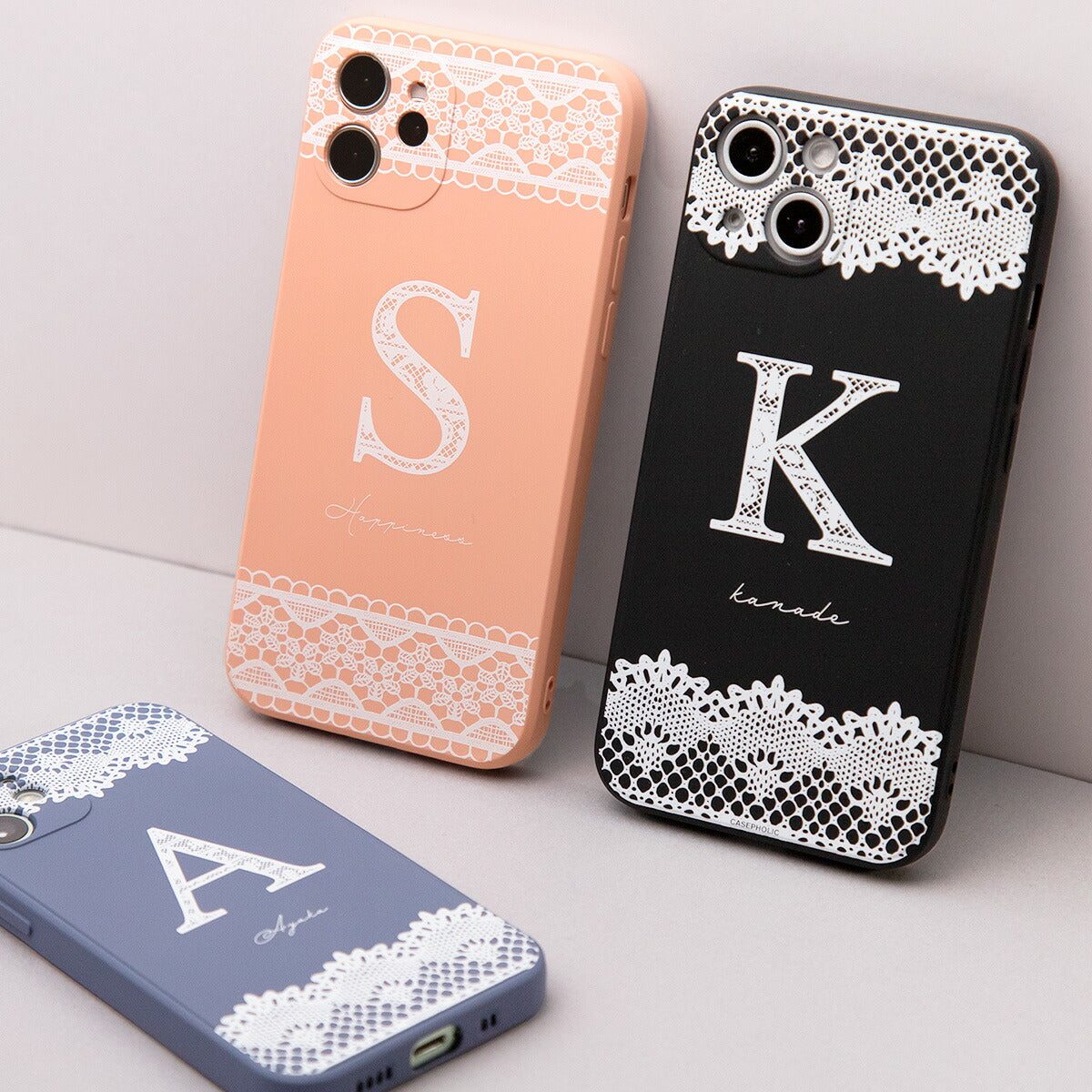 Galaxy レースプリント イニシャルケース スマホケース - 5