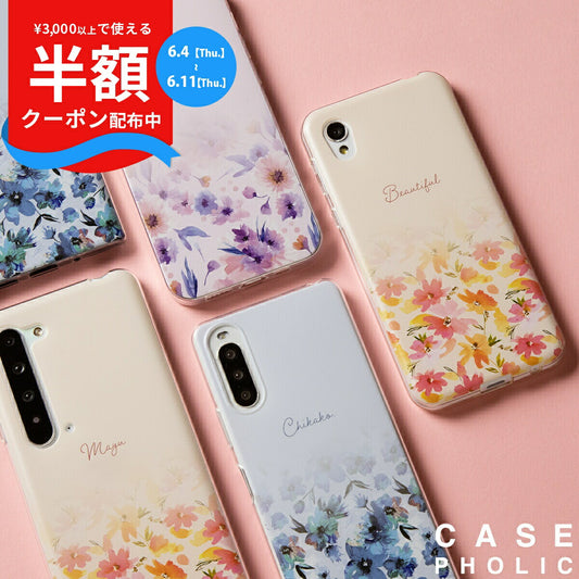 Galaxy メルティーフラワープリント TPUカスタムケース