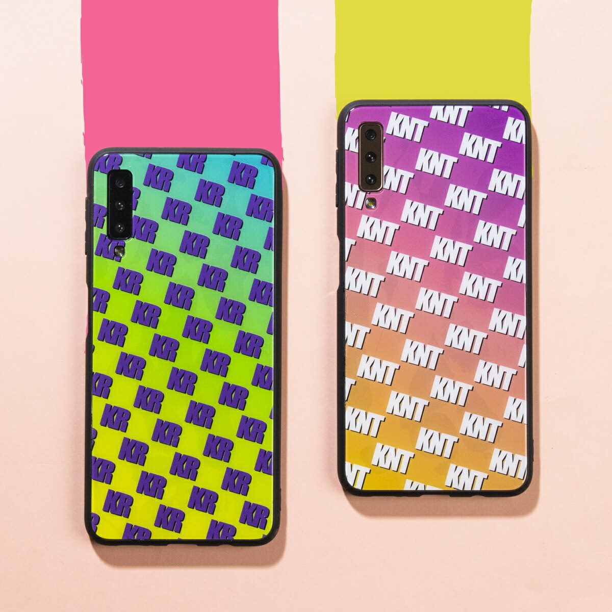 Galaxy A7 オーダーメイド モノグラム 背面9Hガラスケース - 2