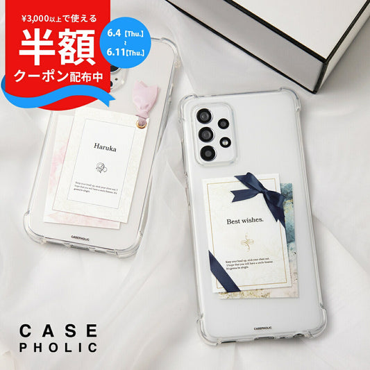 Galaxy リボンデザイン グリーティングカード風 カスタムケース