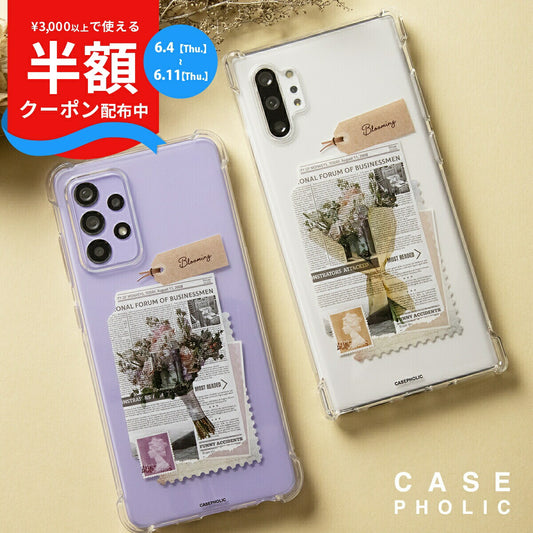 Galaxy 名入れ対応 ワックスペーパーモチーフ スマホケース