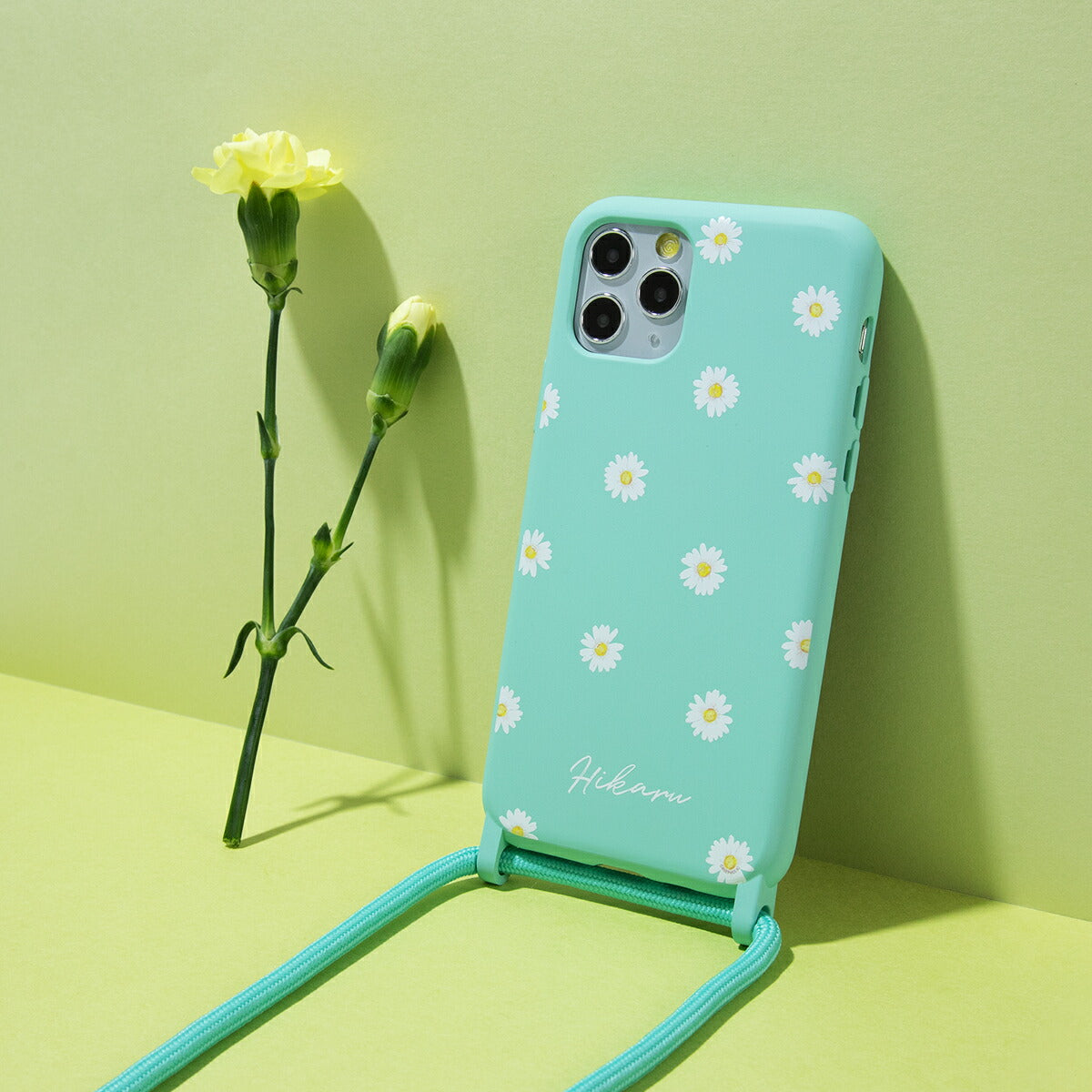 iPhone 名入れ対応 花柄 クロスボディケース - 2