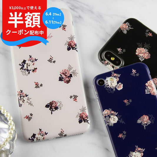 iPhone バラ 花柄 TPUケース