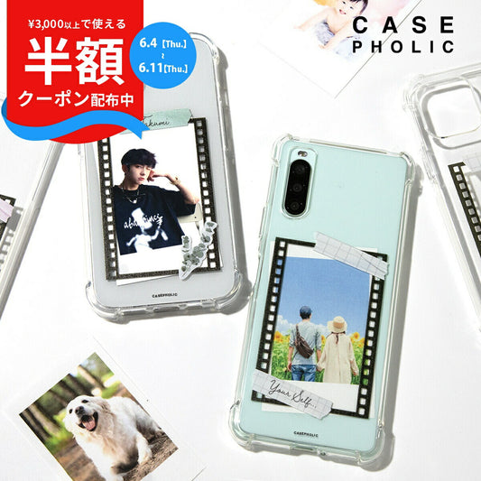 iPhone 名入れ対応 フィルムフレーム柄 スマホケース