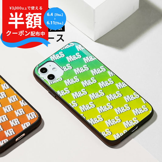 iPhone オーダーメイド モノグラム 背面9Hガラスケース